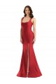 Silk like Satin Mermaid Long Sleeveless Side Slit Prom Dresses Cairns