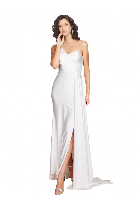 Silk like Satin A-Line Long Sleeveless Wedding Dress Cairns