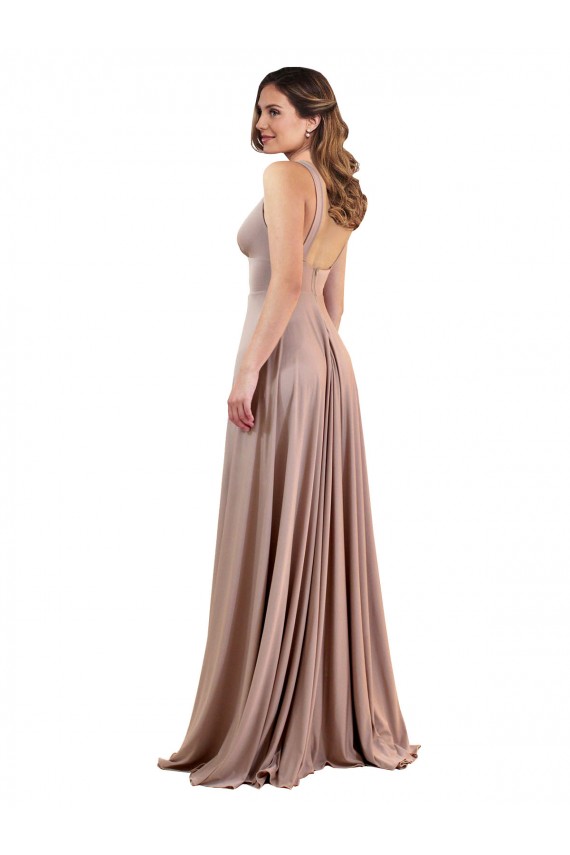 Spandex A-Line Long Sleeveless Low Back Black Tie Evening Gown / Prom Dress / Bridesmaid Dress Cairns