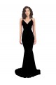 Spandex Mermaid Long Sleeveless Open Back Black Prom Dresses Cairns