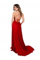 Spandex & Lace A-Line Long Sleeveless Criss Cross Open Back Semi Formal Evening Dress / Prom Dress / Bridesmaid Dress Cairns