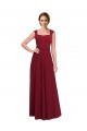 Stretch Crepe A-Line Long Sleeveless Burgundy Prom Dresses Cairns