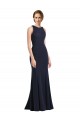 Stretch Crepe Sheath Long Sleeveless Keyhole Back Black Tie Prom Dress / Bridesmaid Dress Cairns