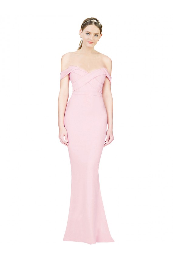 Stretch Crepe A-Line Long Sleeveless Low Back Formal Evening Gown / Prom Dress / Bridesmaid Dress Cairns