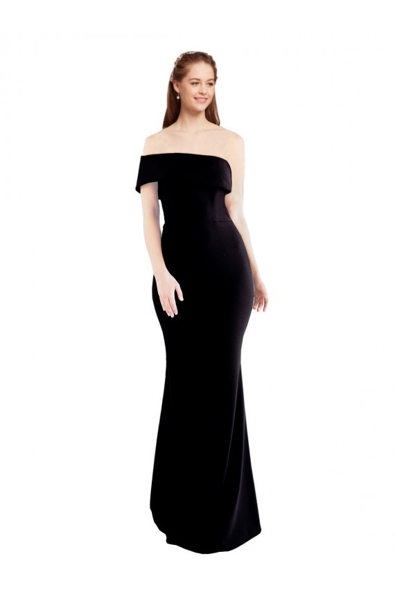 Stretch Crepe Mermaid Long Sleeveless Keyhole Back Prom Dresses Cairns