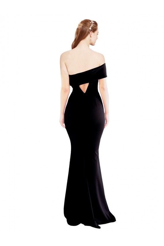 Stretch Crepe Mermaid Long Sleeveless Keyhole Back Prom Dresses Cairns