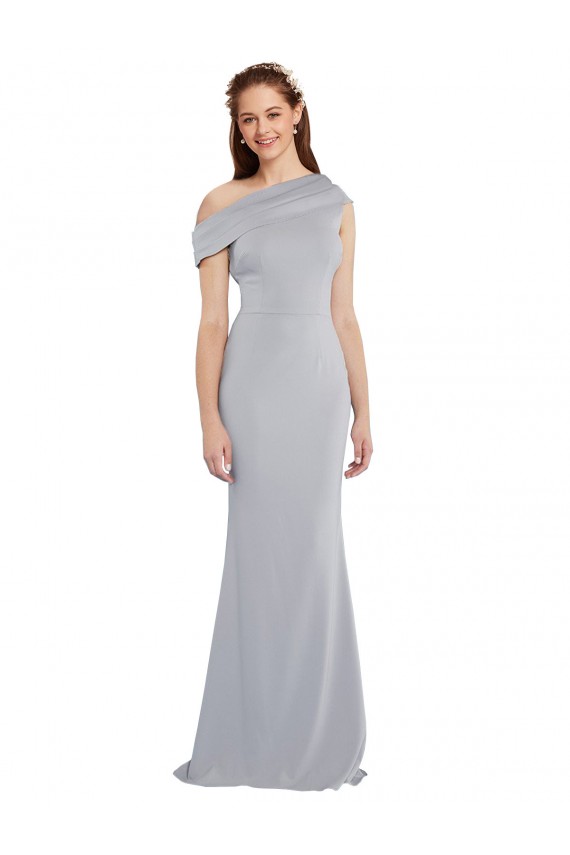 Stretch Crepe Mermaid Long Sleeveless Grey Formal Dress / Bridesmaid Dress Cairns