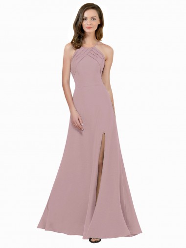 Stretch Crepe A-Line Long Sleeveless Keyhole Back Prom Dress / Bridesmaid Dress Cairns