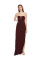 Stretch Crepe Sheath Long Sleeveless Burgundy Gold Prom Dresses Cairns