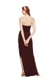 Stretch Crepe Sheath Long Sleeveless Burgundy Gold Prom Dresses Cairns