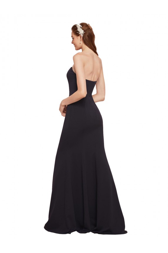 Stretch Crepe A-Line Long Sleeveless Low Back High Slit Prom Dresses Cairns