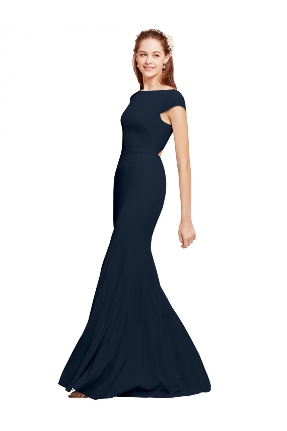 Stretch Crepe A-Line Sleeveless Dark Navy Formal Evening Gown / Prom Dress / Bridesmaid Dress Cairns