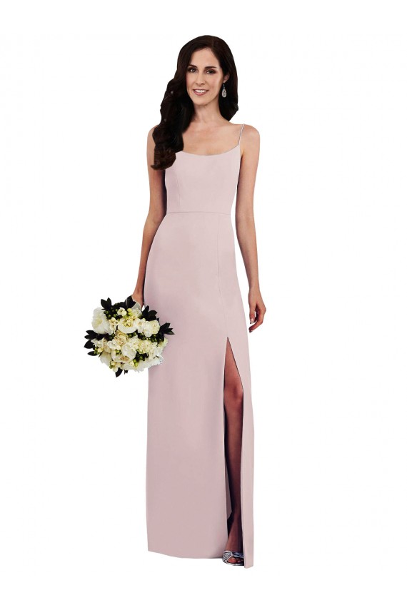 Stretch Crepe Trumpet Long Sleeveless V-Back Front Slit Prom Dresses Cairns
