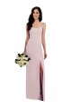Stretch Crepe Trumpet Long Sleeveless V-Back Front Slit Prom Dresses Cairns