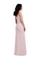 Stretch Crepe Trumpet Long Sleeveless V-Back Front Slit Prom Dresses Cairns