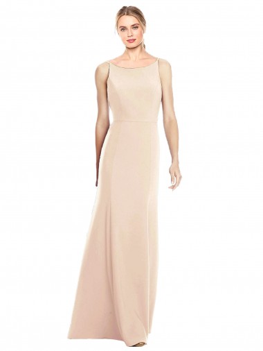 Stretch Crepe Trumpet Long Sleeveless Open Back Semi Formal Evening Dress / Prom Dress / Bridesmaid Dress Cairns