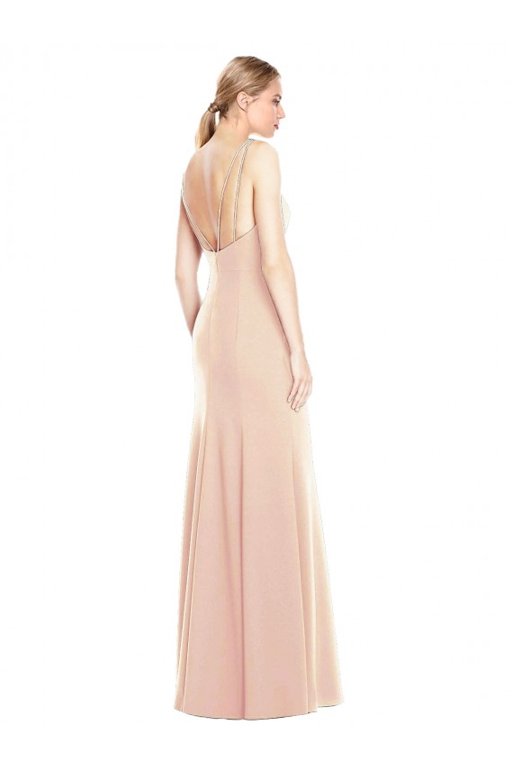 Stretch Crepe Trumpet Long Sleeveless Open Back Semi Formal Evening Dress / Prom Dress / Bridesmaid Dress Cairns