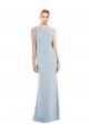 Stretch Crepe Trumpet Long Sleeveless Low Back Light Sky Blue Prom Dresses Cairns