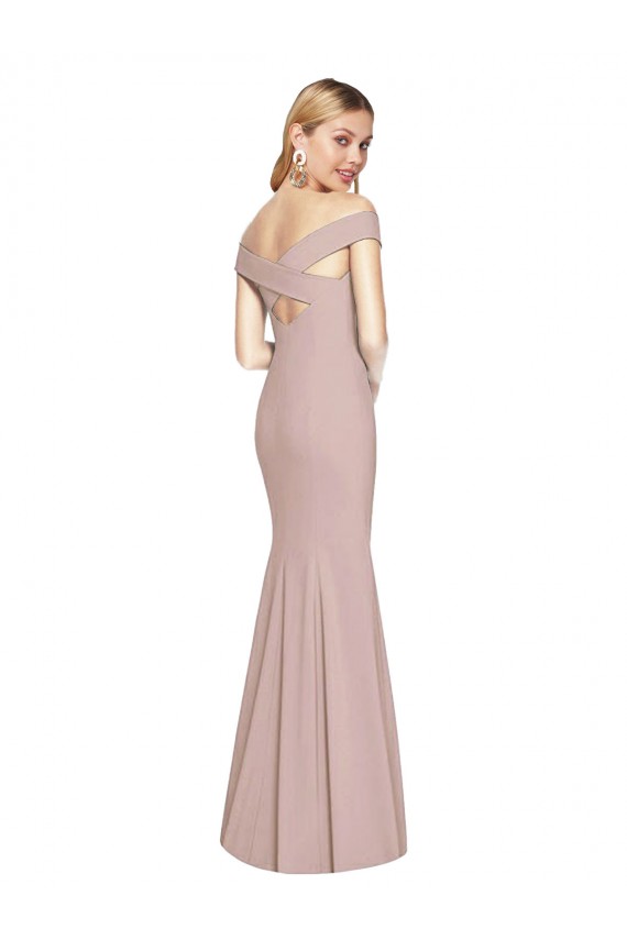 Stretch Crepe Trumpet Long Sleeveless Criss Cross Back Semi Formal Evening Dress / Prom Dress / Bridesmaid Dress Cairns