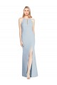 Stretch Crepe Trumpet Long Sleeveless Keyhole Back Light Sky Blue Prom Dresses Cairns