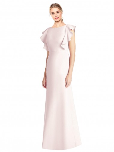 Stretch Crepe Trumpet Long Cap Sleeves Open Back Formal Dress / Bridesmaid Dress Cairns