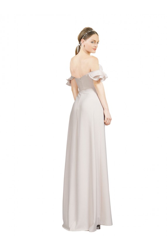 Stretch Crepe A-Line Long Sleeveless Side Slit Prom Dresses Cairns
