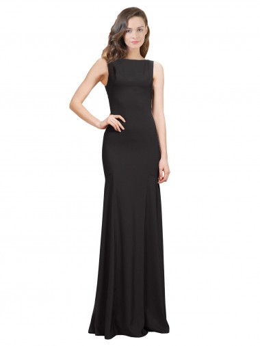 Stretch Crepe Mermaid Long Sleeveless Open Back Prom Dress / Bridesmaid Dress Cairns