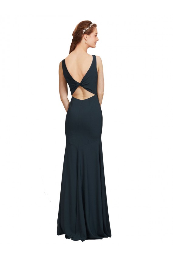 Stretch Crepe Mermaid Long Sleeveless Open Back Prom Dress / Bridesmaid Dress Cairns