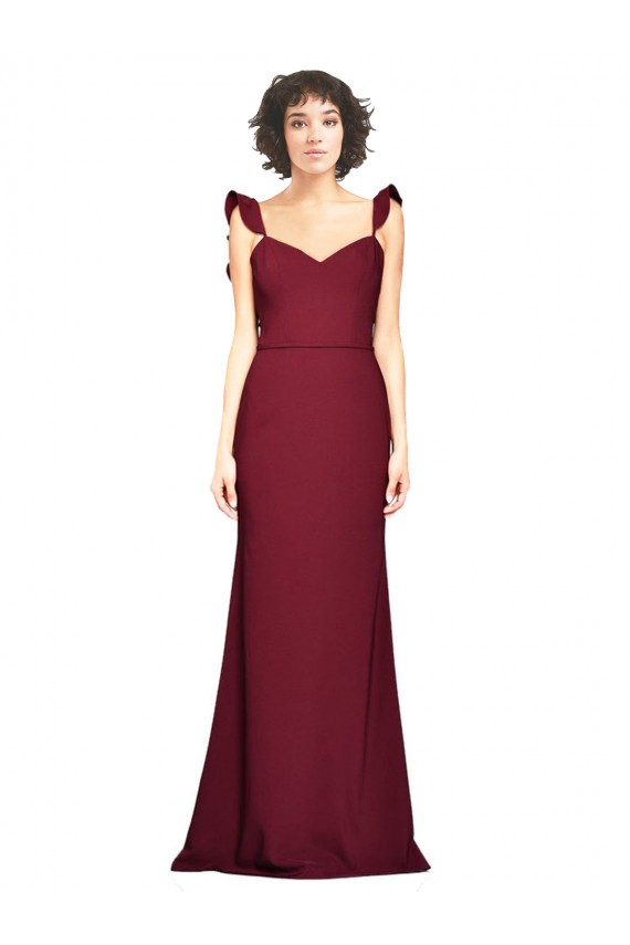 Stretch Crepe Mermaid Mermaid Sleeveless Burgundy Prom Dress / Bridesmaid Dress Cairns
