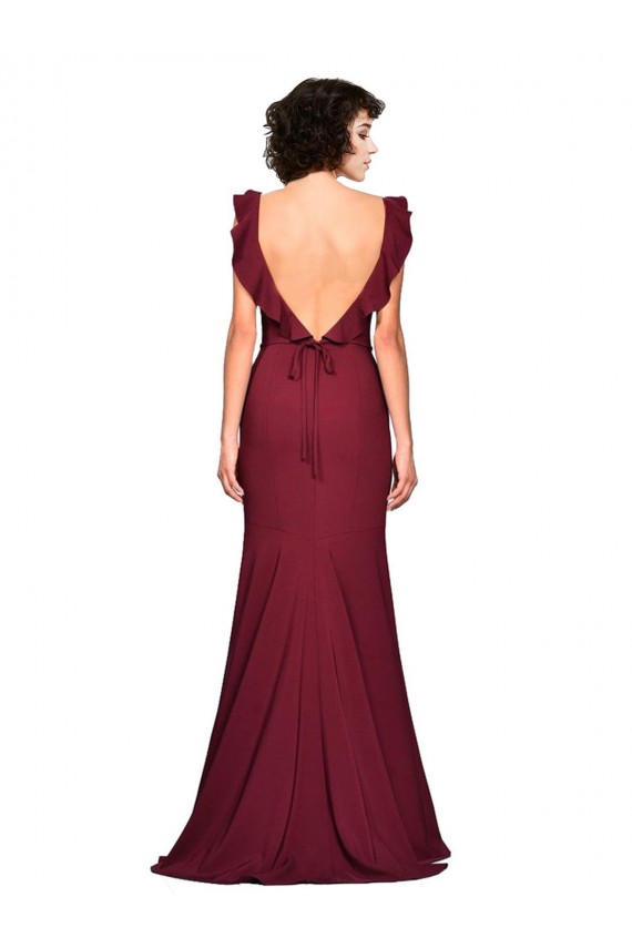 Stretch Crepe Mermaid Mermaid Sleeveless Burgundy Prom Dress / Bridesmaid Dress Cairns