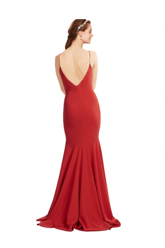 Stretch Crepe Mermaid Long Sleeveless Open Back Formal Evening Gown / Prom Dress / Bridesmaid Dress Cairns