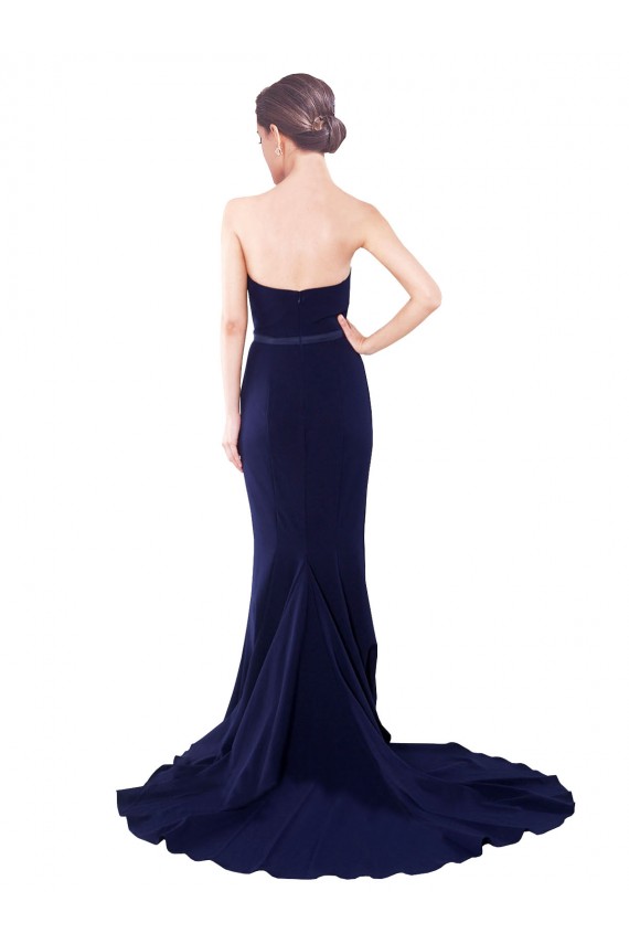 Stretch Crepe Mermaid Sweep Train Sleeveless Low Back Semi Formal Evening Dress / Prom Dress / Bridesmaid Dress Cairns