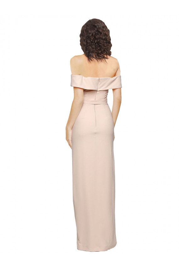 Stretch Crepe Mermaid Long Sleeveless Low Back Daring Side Slit Prom Dresses Cairns