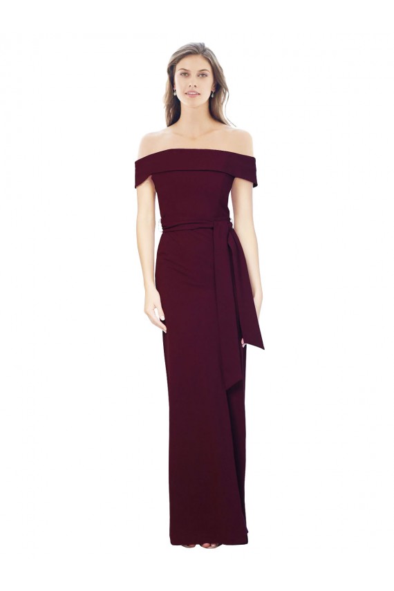Stretch Crepe Mermaid Long Sleeveless Off the Shoulder Low Back Prom Dresses Cairns