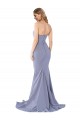 Stretch Crepe Mermaid Long Sleeveless Smoke Blue Low Back Formal Evening Gown / Prom Dress / Bridesmaid Dress Cairns
