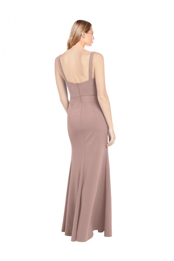 Stretch Crepe Mermaid Long Sleeveless Side Slit Prom Dresses Cairns