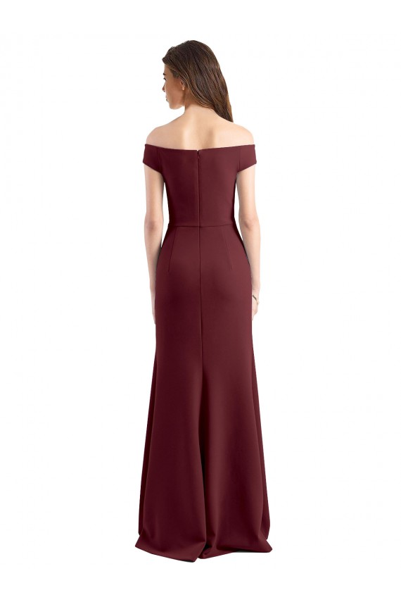 Stretch Crepe Sheath Sheath Sleeveless Burgundy Gold Prom Dress / Bridesmaid Dress Cairns