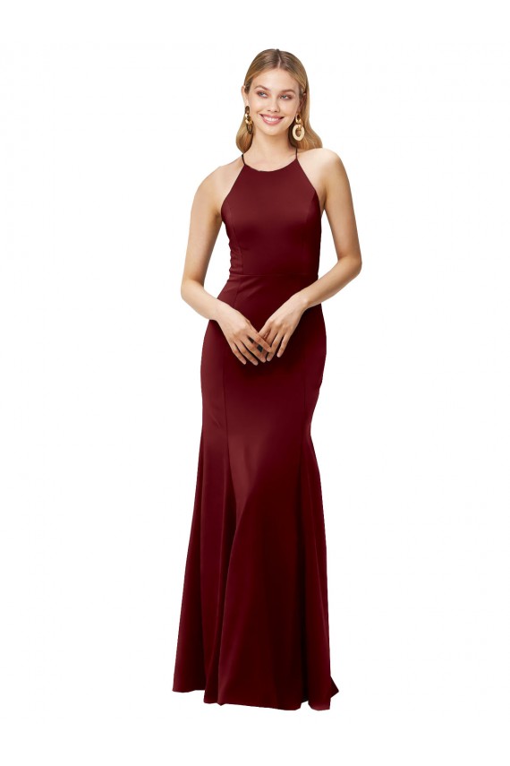 Stretch Crepe Mermaid Long Sleeveless Criss Cross Back Formal Evening Gown / Prom Dress / Bridesmaid Dress Cairns