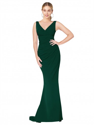 Stretch Crepe Mermaid Long Sleeveless Midnight Green Formal Evening Gown / Prom Dress / Bridesmaid Dress Cairns