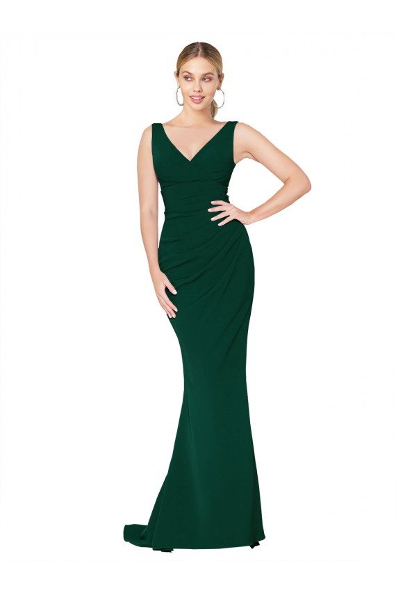 Stretch Crepe Mermaid Long Sleeveless Midnight Green Formal Evening Gown / Prom Dress / Bridesmaid Dress Cairns