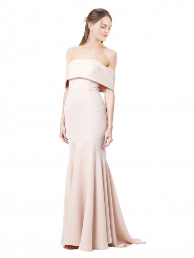 Stretch Crepe Mermaid Long Sleeveless Nude Formal Evening Gown / Prom Dress / Bridesmaid Dress Cairns