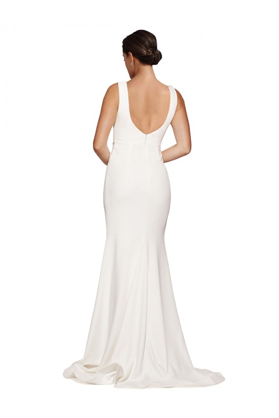 Stretch Crepe Sheath Sweep Train Sleeveless Low Back Semi Formal Evening Dress / Prom Dress / Bridesmaid Dress Cairns