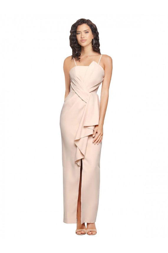 Stretch Crepe Sheath Long Sleeveless Low Back Semi Formal Evening Dress / Prom Dress / Bridesmaid Dress Cairns