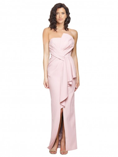 Stretch Crepe Sheath Long Sleeveless Pink Low Back Formal Dress / Bridesmaid Dress Cairns