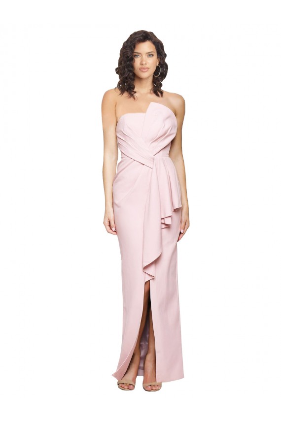 Stretch Crepe Sheath Long Sleeveless Pink Low Back Formal Dress / Bridesmaid Dress Cairns