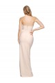 Stretch Crepe Sheath Long Sleeveless Low Back Nude Prom Dresses Cairns
