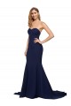 Stretch Crepe A-Line Sweep Train Sleeveless Low Back Formal Evening Gown / Prom Dress / Bridesmaid Dress Cairns