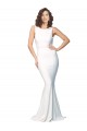 Stretch Crepe Sheath Long Sleeveless High Neck Low Back Prom Dresses Cairns