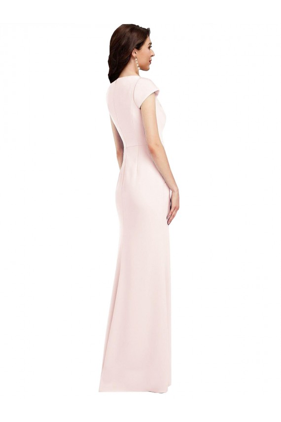 Stretch Crepe A-Line Long Cap Sleeves Formal Evening Gown / Prom Dress / Bridesmaid Dress Cairns