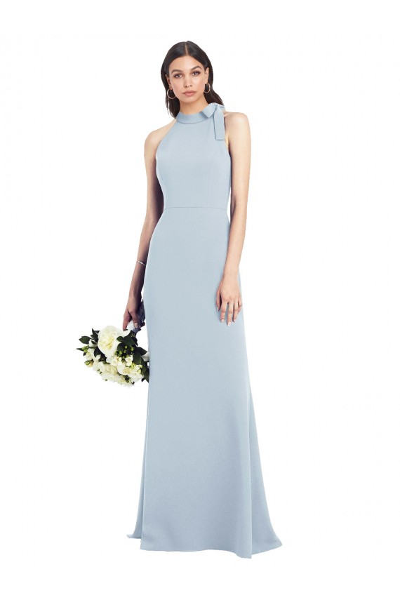 Stretch Crepe Trumpet Long Sleeveless Light Sky Blue Open Back Semi Formal Evening Dress / Prom Dress / Bridesmaid Dress Cairns
